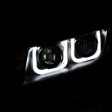 ANZO 2014-2015 Chevrolet Camaro Projector Headlights w/ U-Bar Black 121508