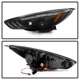 Spyder 15-18 Ford Focus Projector Headlights - Seq Turn Light Bar - Black PRO-YD-FF15-LBSEQ-BK 5086105