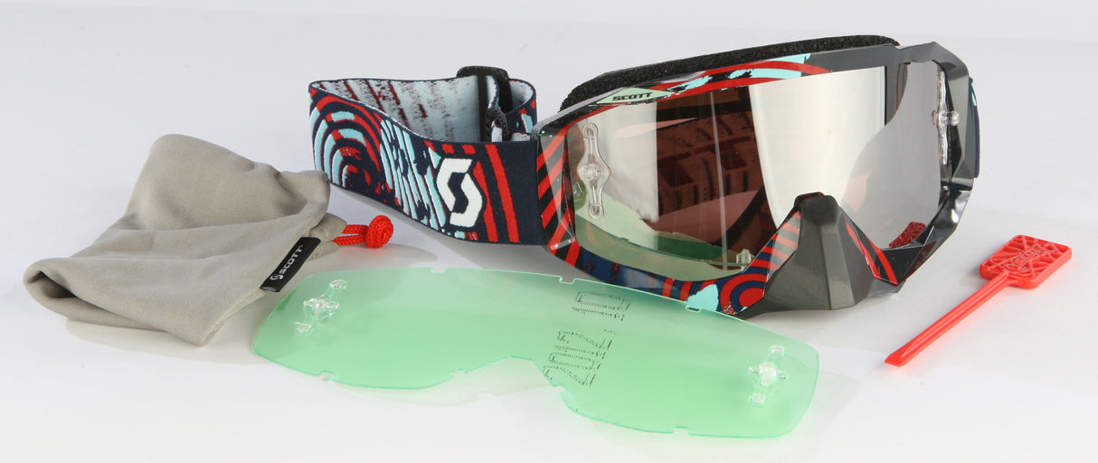 SCOTT Hustle Goggle Vinyl Red/Blue W/Chrome Lens 217782-3610015