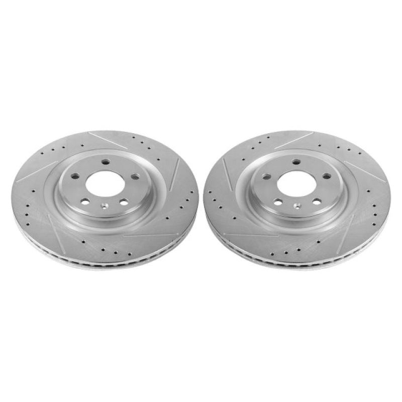 Power Stop 17-19 Audi A4 Rear Evolution Drilled & Slotted Rotors - Pair EBR1209XPR