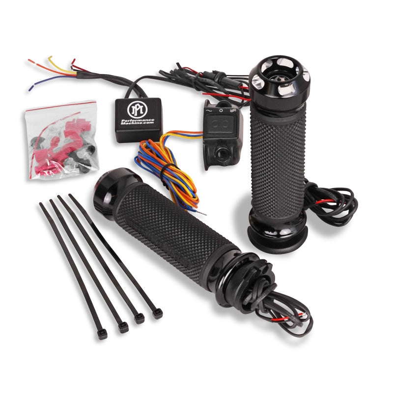 Performance Machine FLHX TBW Apex Heated Grips - Contrast Cut 0063-2093-BM