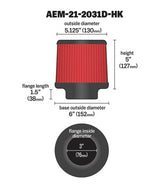 AEM Dryflow 3in. X 5in. Round Tapered Air Filter 21-2031D-HK
