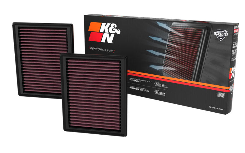 K&N 2023 Nissan Z 3.0L V6 Replacement Air Filter (Includes 2 Filters) 33-5135