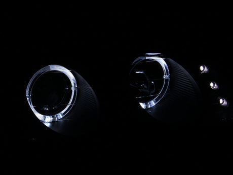 ANZO 1997-1999 Mitsubishi Eclipse Projector Headlights w/ Halo Black G2 121365