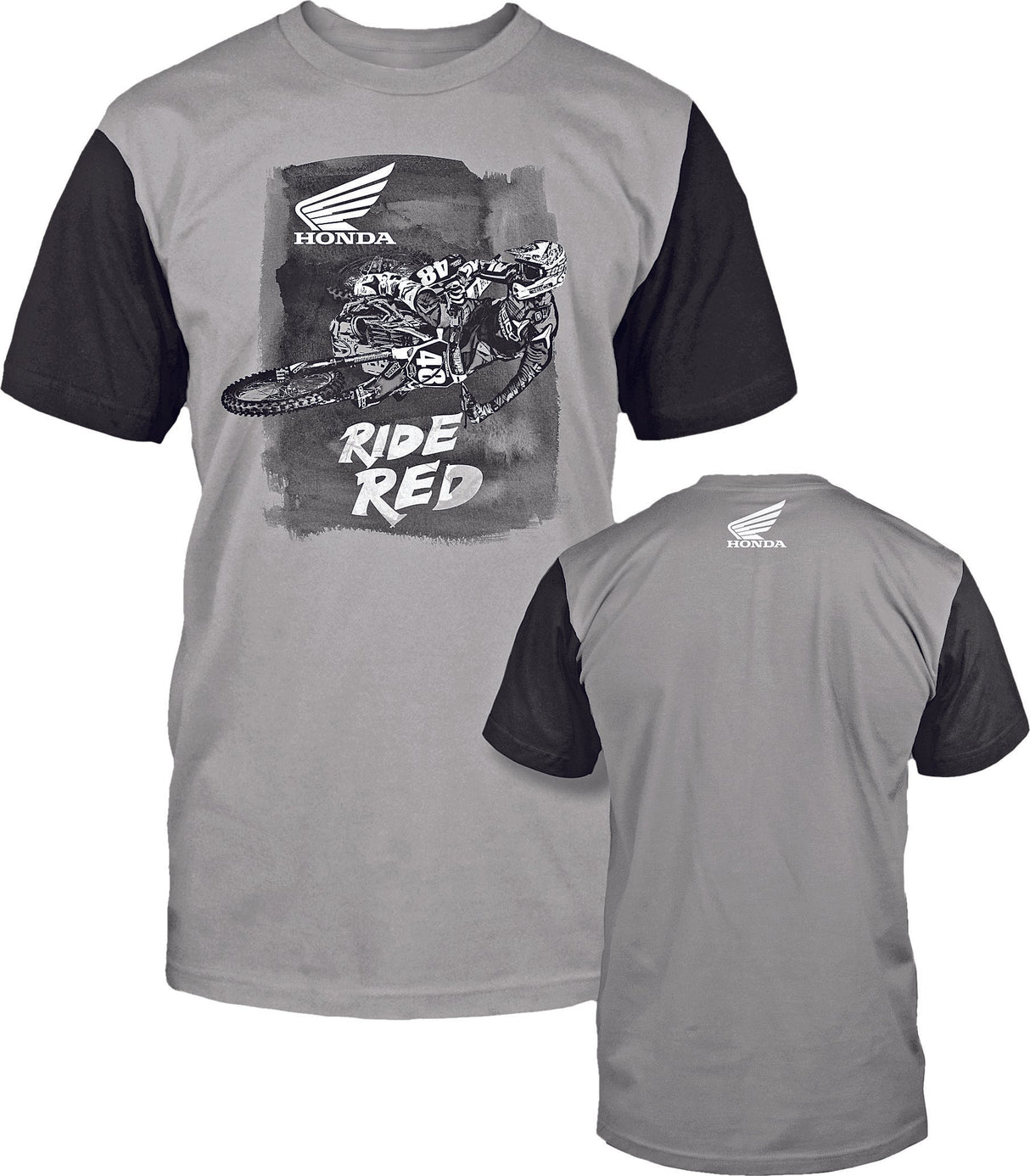 D-COR Let's Moto Honda T-Shirt Grey/Black Xl 80-109-4