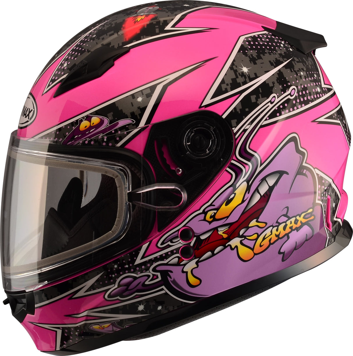 GMAX Youth Gm-49y Alien Snow Helmet Pink/Purple Yl G2497592 TC-22