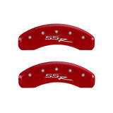MGP 4 Caliper Covers Engraved Front & Rear SSR Red finish silver ch 14031SSSRRD