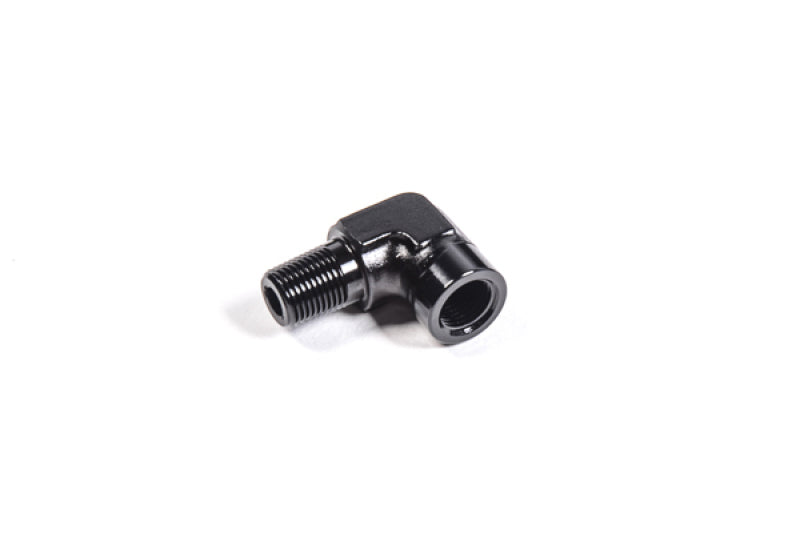 Radium Engineering 1/8in NPT Male to Female 90 Degree Fitting 14-0332