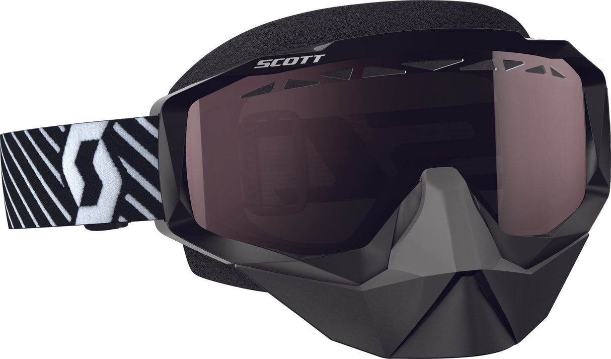 SCOTT Goggle Hustle Sno Blk/Wht Amp Sil Chrome Lens 262582-1007313