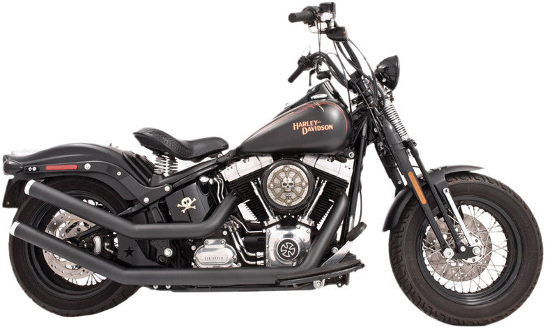 FREEDOM Upswept W/Star End Cap Blk Softail HD00184