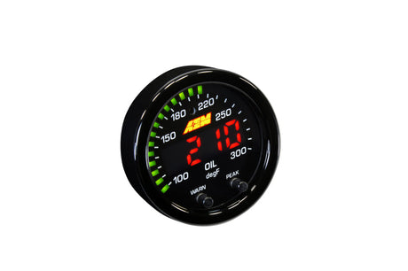 AEM X-Series Temperature 100-300F Gauge Kit (ONLY Black Bezel and Water Temp. Faceplate) 30-0302
