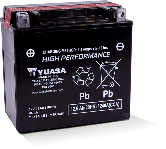 Yuasa YTX14H-BS High Performance AGM 12 Volt Battery (Bottle Supplied)
