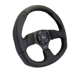 NRG Reinforced Steering Wheel (320mm Horizontal / 330mm Vertical) Leather w/Black Stitching RST-009R