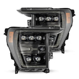 AlphaRex 21-22 Ford F-150 NOVA LED Proj Headlights Plank Style Alpha Blk w/Activ Light/Seq Signal 880138