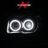 ANZO 2006-2009 Toyota 4Runner Projector Headlights w/ Halo Black 111320