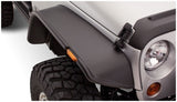 Bushwacker 07-18 Jeep Wrangler Flat Style Flares 2pc - Black 10053-07