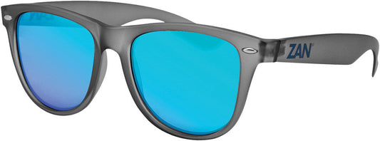 ZAN Throwback Minty Sunglasses Matte Grey Wsmoke Blue Lens EZMT03