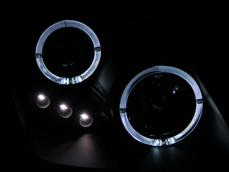 ANZO 1997-2001 Honda Prelude Projector Headlights w/ Halo Black w/ LED 121341