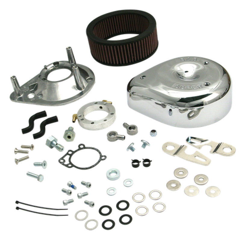 S&S Cycle 91-06 Carbureted XL Sportster Models Teardrop Air Cleaner Kit - Chrome 17-0448