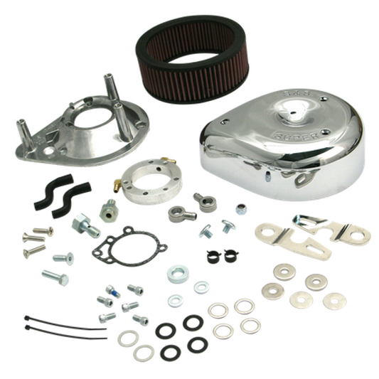 S&S Cycle 91-06 Carbureted XL Sportster Models Teardrop Air Cleaner Kit - Chrome 17-0448