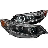 ANZO 2009-2012 Acura Tsx Projector Headlights w/ Halo Black (CCFL) (HID Compatible) 121393