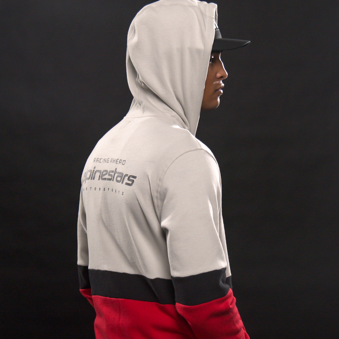 IN STOCK ALPINESTARS Position Zip Hoodie - Silver/Black/Red - XL 1212530221096XL