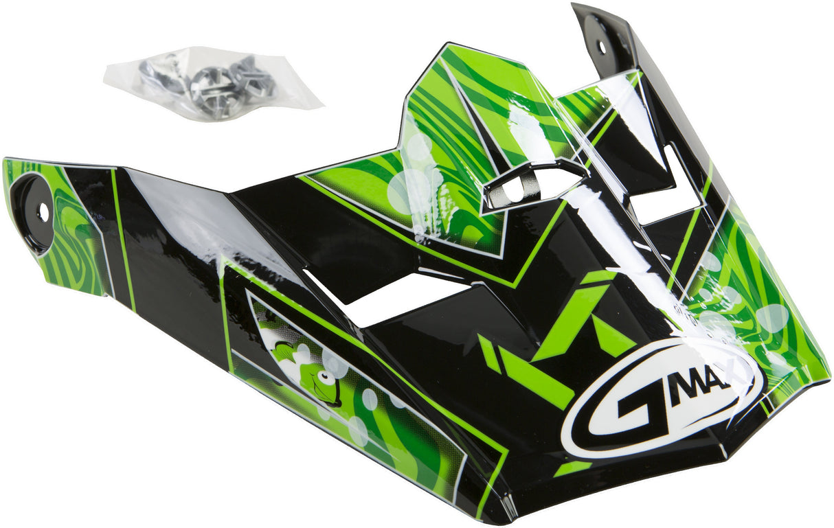 GMAX Visor W/Screws Hooper Mx-46y Black/Green Ys-Yl G046859