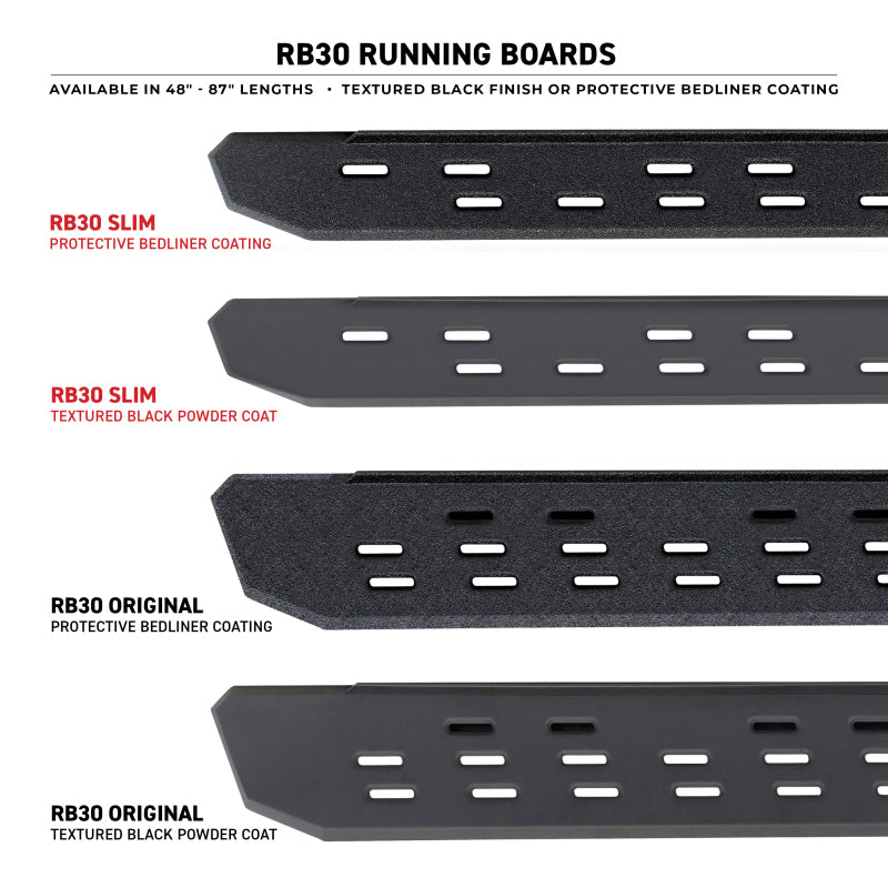 Go Rhino RB30 Running Boards 87in. - Tex. Blk (Boards ONLY/Req. Mounting Brackets) 69600087PC