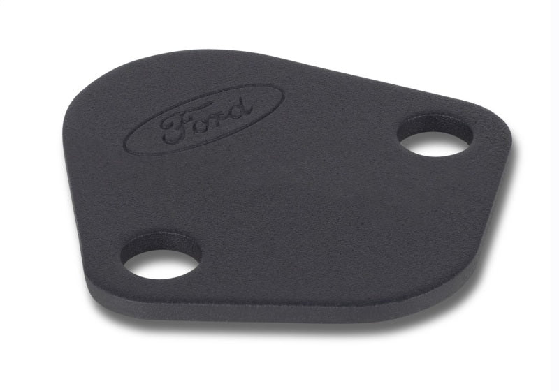 Ford Racing Fuel Pump Block Off Plate - Black Crinkle Finish w/ Ford Oval 302-291