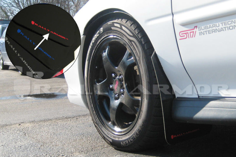 Rally Armor 1993-2001 Subaru Impreza UR Black Mud Flap w/ Red Logo MF2-UR-BLK/RD