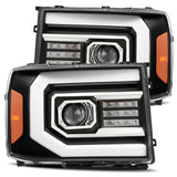 AlphaRex 07-13 GMC 1500HD PRO-Series Proj Headlights Plank Style Matte Blk w/Activ Light/Seq Signal 880606