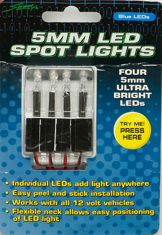 STREETFX 5mm Led Spot Lights Blue 4/Pk 1044401