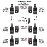 Go Rhino 6pc Rain Gutter Mounting Kit for SRM Rack 5910011T