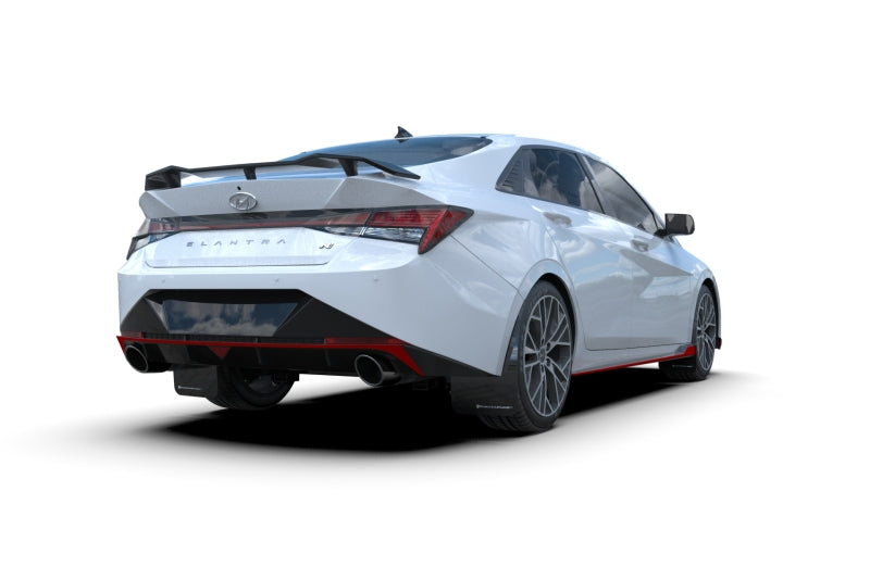 Rally Armor 2022 Hyundai Elantra N & N Line Black UR Mud Flap w/ Red Logo MF79-UR-BLK-RD
