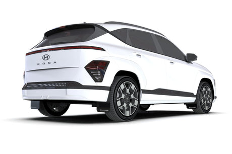 Rally Armor 2024 Hyundai Kona EV Black UR Mud Flap - White Logo MF113-UR-BLK-WH