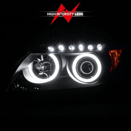 ANZO 2005-2010 Scion Tc Projector Headlights w/ Halo Black (CCFL) 121119