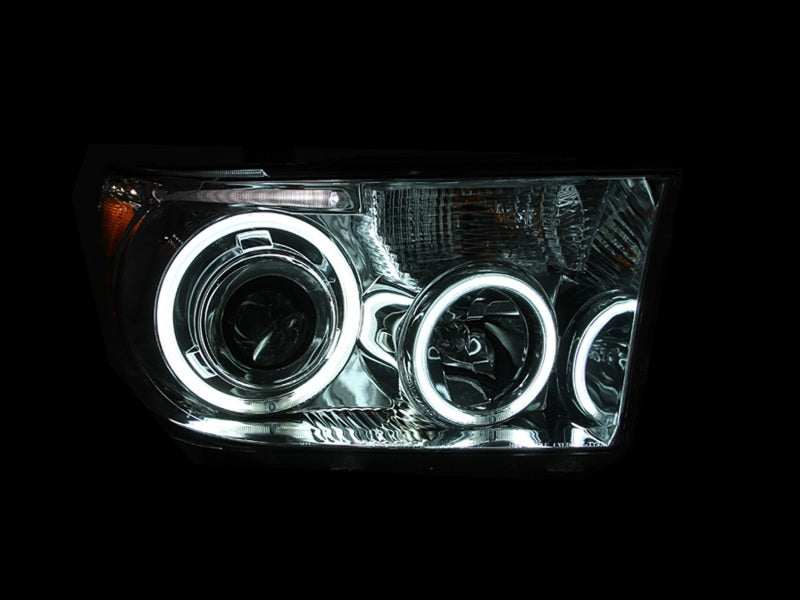 ANZO 2007-2013 Toyota Tundra Projector Headlights w/ Halo Black (CCFL) 111174