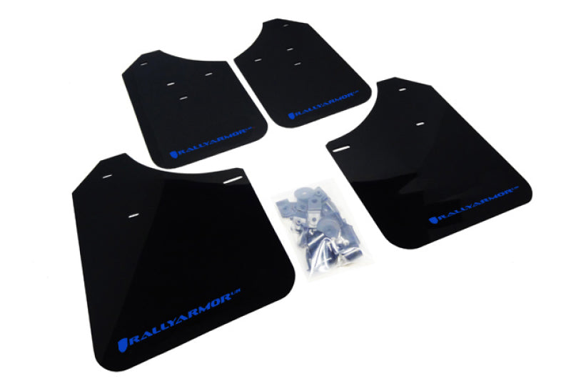 Rally Armor 02-07 Subaru WRX/STI/RS/2.5i (wagons req mod) UR Black Mud Flap w/ Blue Logo MF1-UR-BLK/BL