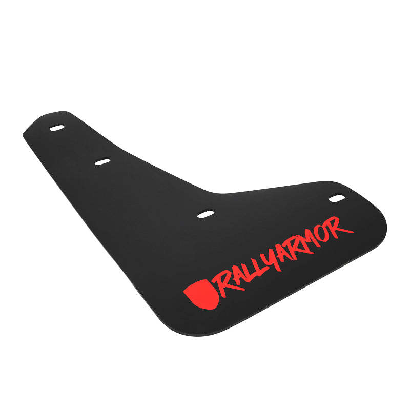 Rally Armor 13+ Ford Focus ST Black Mud Flap w/ Red Logo and Altered Font MF27-UR-BLK/RD-X