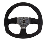 NRG Reinforced Steering Wheel (320mm Horizontal / 330mm Vertical) Black Suede w/Black Stitching RST-009S