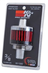 K&N Clamp On Rubber Base Crankcase Vent Filter 0.375in Flange ID x 2in OD x 1.5in Height 62-1320