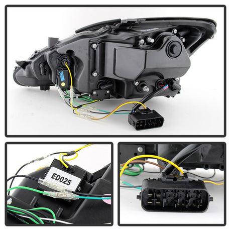 Spyder Lexus IS 250/350 2006-2010 Projector Headlights DRL Black PRO-YD-LIS06-DRL-BK 5080059