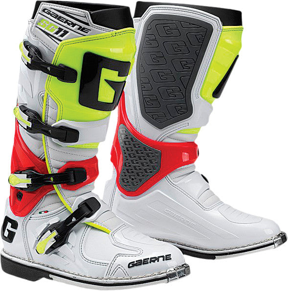 GAERNE Sg-11 Boots White/Red/Yellow Sz 9 2159-029-009