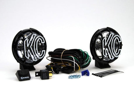 KC HiLiTES Apollo Pro 5in. Halogen Light 55w Spread Beam (Pair Pack System) - Black 451