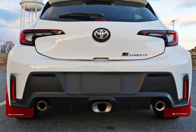 Rally Armor 2023 Toyota GR Corolla Red UR Mud Flap w/ White Logo MF89-UR-RD-WH