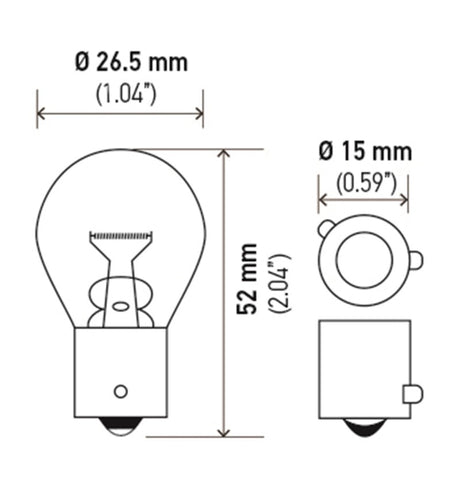 Hella Bulb 9507 24V 21W BAU15s S8 AMBER LA9507