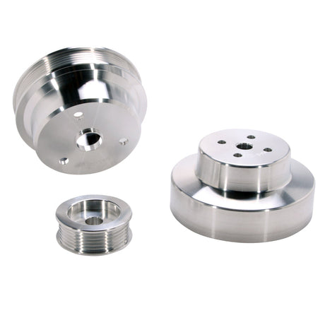 BBK 88-95 GM Truck 4.3 5.0 5.7 Underdrive Pulley Kit - Lightweight CNC Billet Aluminum (3pc) 1603