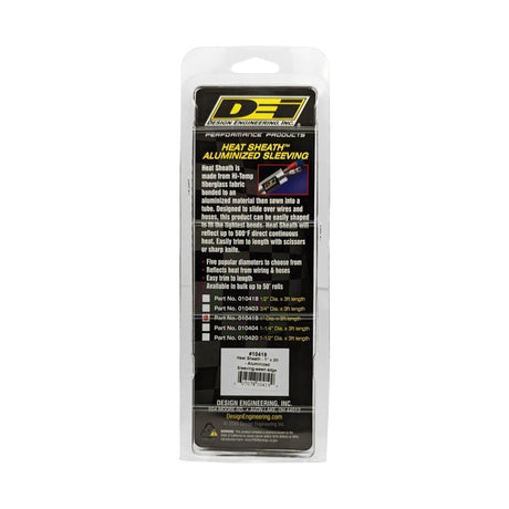 DEI Heat Sheath 1in x 3ft - Aluminized Sleeving - Sewn Edge 10419