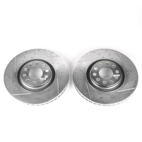 Power Stop 06-09 Audi A4 Front Evolution Drilled & Slotted Rotors - Pair EBR637XPR
