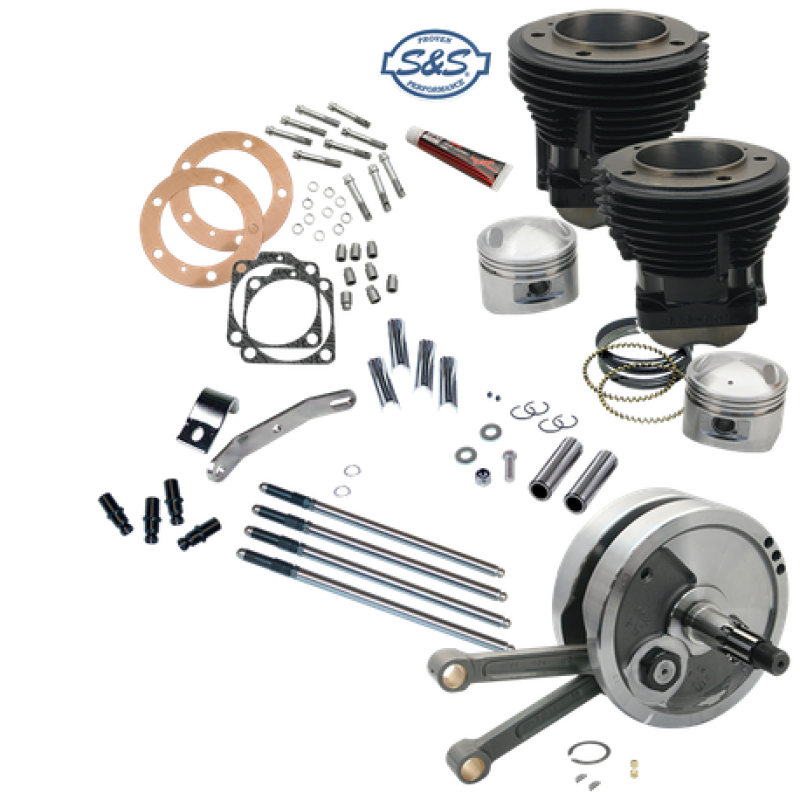 S&S Cycle 70-84 BT 93in Sidewinder Big Bore Stroker Kit - Gloss Black 91-9126